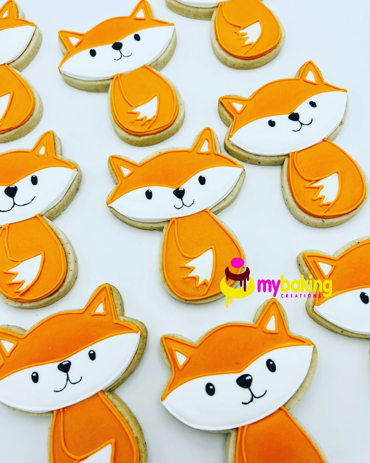 Baby fox themed cookies